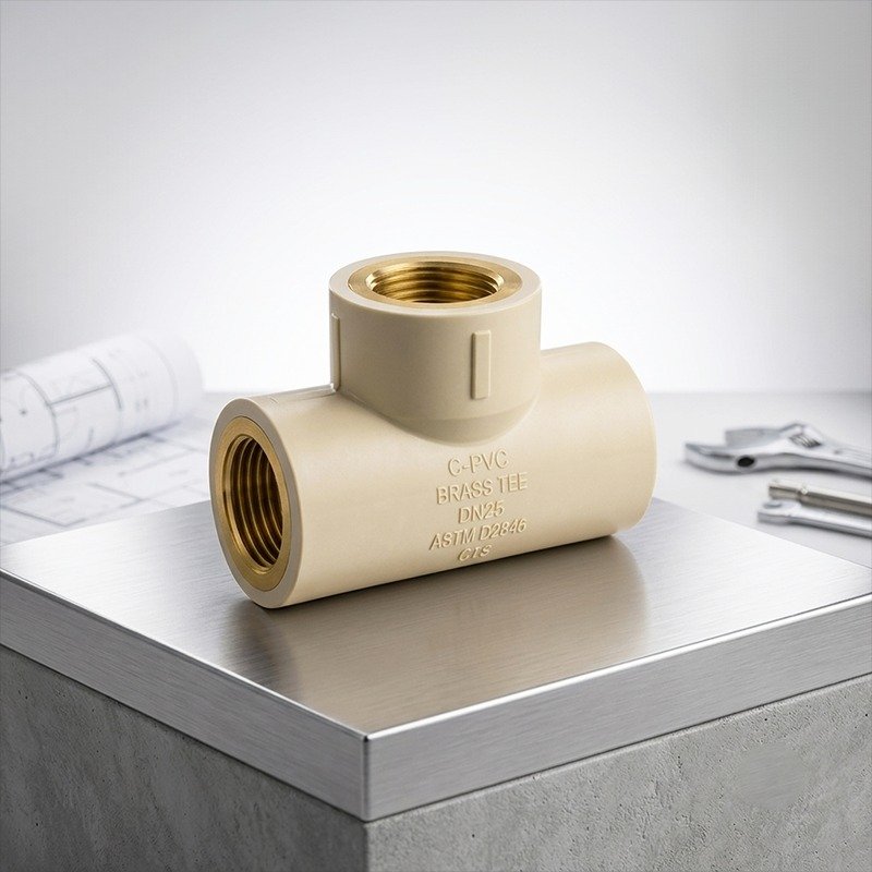 C-PVC Brass Tee
